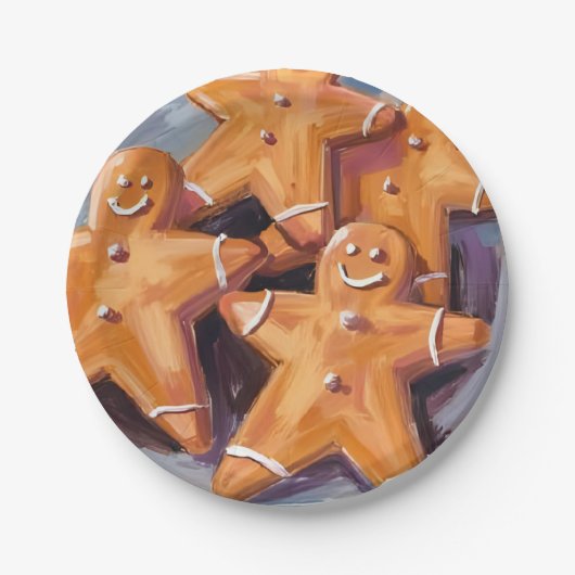 Assiettes En Carton Gingerbread Man Cookies | Joyeux Noël (Devant)