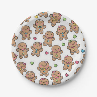 Assiettes En Carton Gingerbread Men Christmas Paper Plates