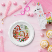 Assiettes En Carton GINGERBREAD SURPRISE 7" Plaques de papier rond (Fête)