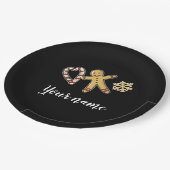 Assiettes En Carton Gingerbreadman Love (Angle)