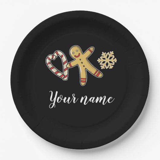 Assiettes En Carton Gingerbreadman Love (Devant)
