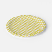 Assiettes En Carton Gingham Classique Jaune Doré (Angle)