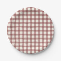 Gingham Cranberry Rouge Marron