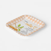 Assiettes En Carton Gingham Orange Baby Shower (Angulaire)