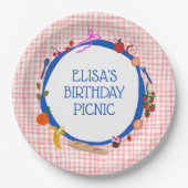 Assiettes En Carton Gingham Picnic Modern Cute CUSTOM BIRTHDAY PARTY (Devant)