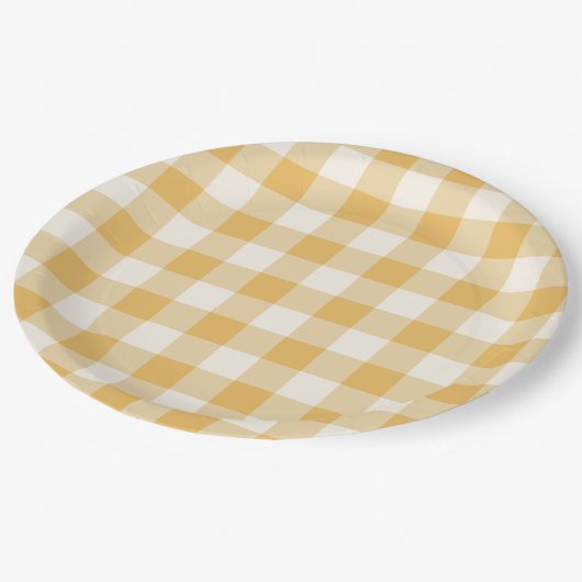 Assiettes En Carton Gingham Plaid Plates (Angle)