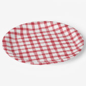 Assiettes En Carton Gingham Rouge Rustique (Angle)