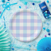 Assiettes En Carton Gingham Violet Pastel (Fête)