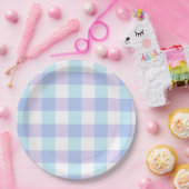 Assiettes En Carton Gingham Violet Pastel (Fête)