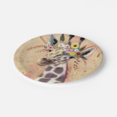 Assiettes En Carton Girafe de Klimt | orné en fleurs (Angle)