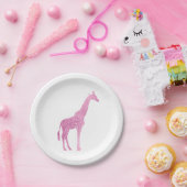 Assiettes En Carton Girafe rose (Fête)