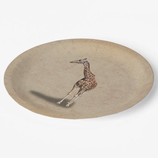 ASSIETTES EN CARTON GIRAFE SE TENANT GRANDE (Angle)