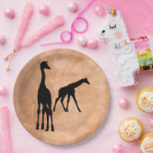 ASSIETTES EN CARTON GIRAFES EN SILHOUETTE (Fête)