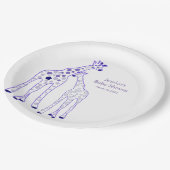 Assiettes En Carton girafes violettes -baby shower (Angle)