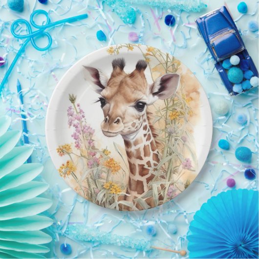 Assiettes En Carton Giraffe (Fête)