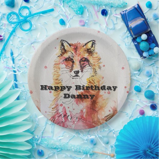 Assiettes En Carton Giraffe Aquarelle garçon Anniversaire Plaque papie (Fête)