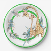 Assiettes En Carton Giraffe Baby Party Biens Plaque en papier (Devant)
