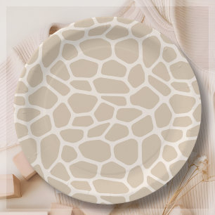 Assiettes En Carton Giraffe beige Poster de animal