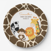 Assiettes En Carton Giraffe Imprimer Jungle Safari Animaux Plaques en  (Devant)