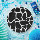 Assiettes En Carton Giraffe noir et blanc (Fête)