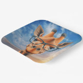 Assiettes En Carton Giraffe portant des lunettes (Angulaire)