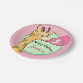 Assiettes En Carton Giraffe Wild Anniversaire de fête (Angle)