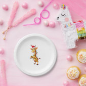 Assiettes En Carton Giraffe Xmas Lighting Funny Santa Giraffe Christma (Fête)
