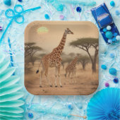 Assiettes En Carton Giraffes en Afrique (Fête)