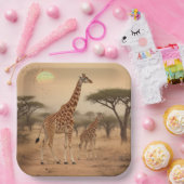 Assiettes En Carton Giraffes en Afrique (Fête)