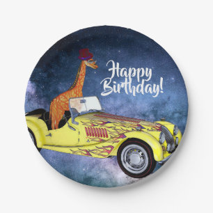 Assiettes En Carton Giraffin dans les plaques de papier de la partie s