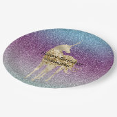 Assiettes En Carton Girl Aqua Purple Mint Parties scintillant rose omb (Angle)