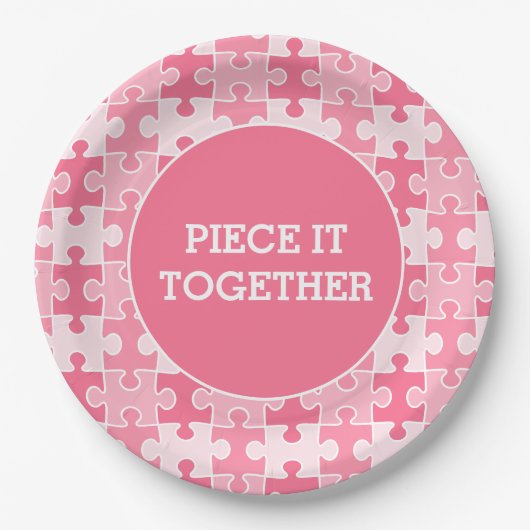 Assiettes En Carton Girl Sweet Pink Pièce It Ensemble Puzzle (Devant)