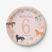 Assiettes En Carton Girls Magical Cute Pastel Pink Unicorn Birthday (Devant)
