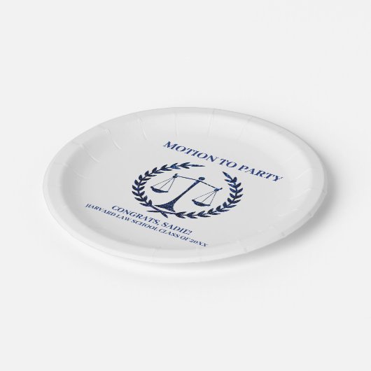 Assiettes En Carton Girly Blue Sparkle Law School Graduation (Angle)