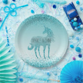 Assiettes En Carton Girly Glitz Aqua Turquoise Parties scintillant Uni (Fête)