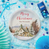 Assiettes En Carton Gîte de vacances d'hiver Joyeux Noël (Fête)