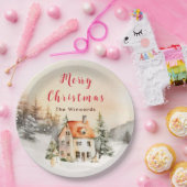 Assiettes En Carton Gîte de vacances d'hiver Joyeux Noël (Fête)