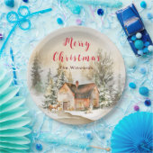 Assiettes En Carton Gîte de vacances d'hiver Joyeux Noël (Fête)