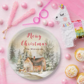 Assiettes En Carton Gîte de vacances d'hiver Joyeux Noël (Fête)