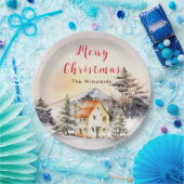 Assiettes En Carton Gîte de vacances d'hiver Joyeux Noël (Fête)