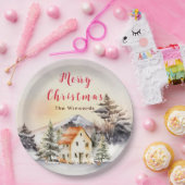 Assiettes En Carton Gîte de vacances d'hiver Joyeux Noël (Fête)