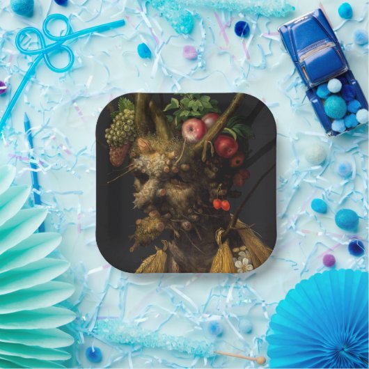 Assiettes En Carton Giuseppe Arcimboldo - Quatre saisons en une tête (Fête)