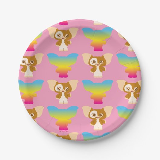 Assiettes En Carton Gizmo | Motif arc-en-ciel (Devant)