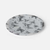 Assiettes En Carton Gizmo | Motif noir et blanc (Angle)