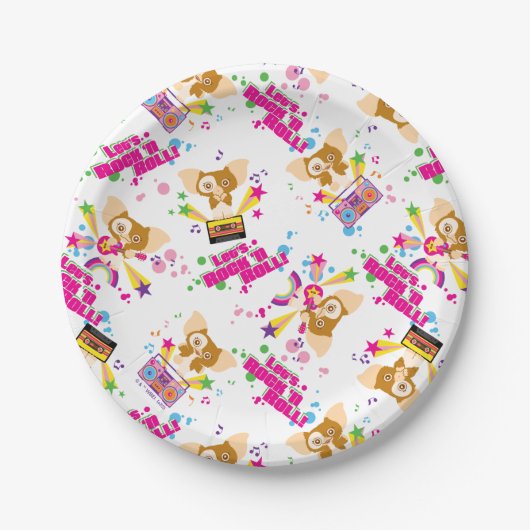 Assiettes En Carton Gizmo | Motif Rock 'n Roll (Devant)
