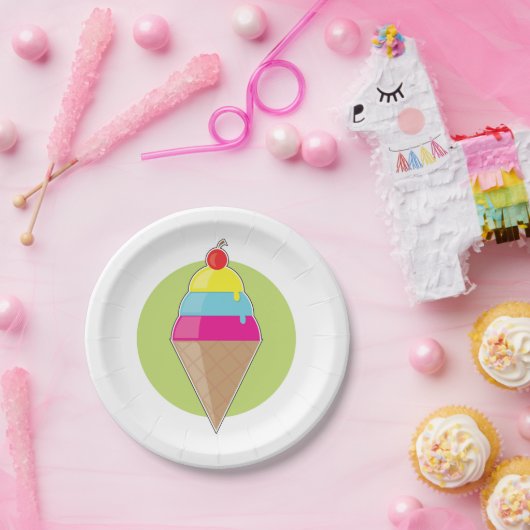 Assiettes En Carton Glace colorée (Fête)