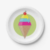 Assiettes En Carton Glace colorée (Devant)