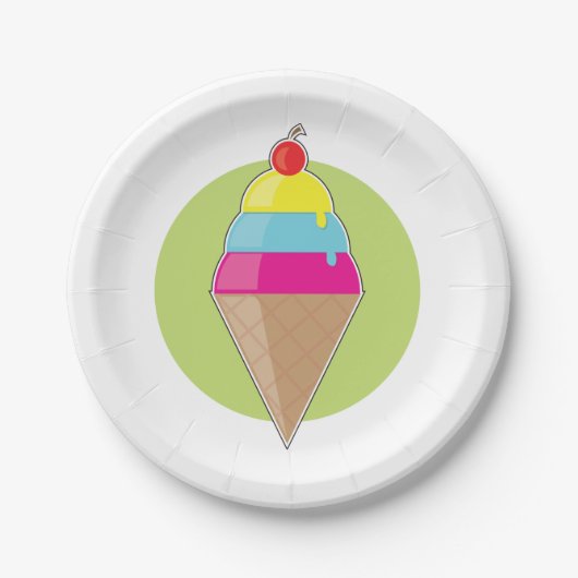 Assiettes En Carton Glace colorée (Devant)