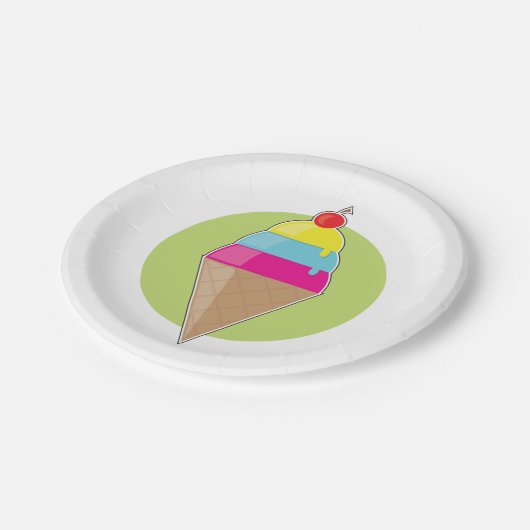 Assiettes En Carton Glace colorée (Angle)