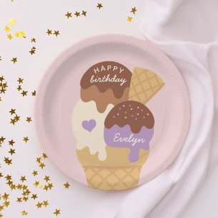 Assiettes En Carton Glace Cream Sundae Parti Anniversaire de enfant pe
